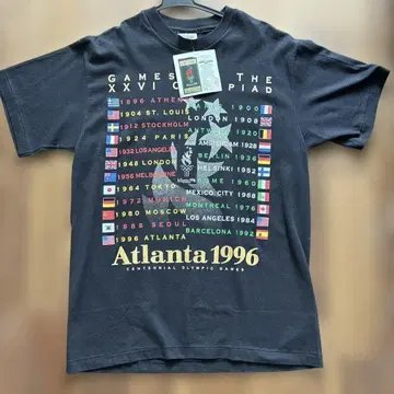 Hanes Atlanta 1996 티셔츠 90's 택 포함 싱글