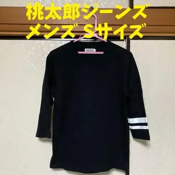 모모타로 청바지 출진 라인 7부 소매 티셔츠 일본제 남성용 S 사이즈