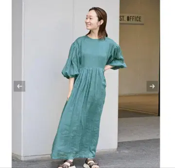 택 포함 IENA 라미 볼륨 슬리브 원피스