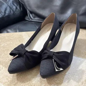펌프스 블랙 리본 23.5cm