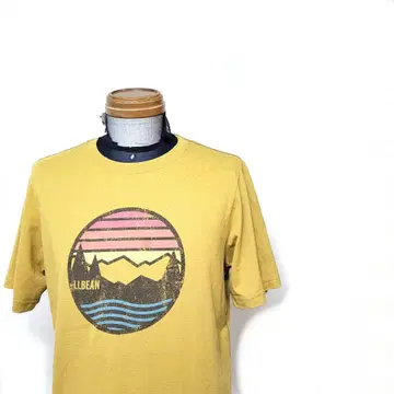 레어 L.L.Bean 엘엘빈 티셔츠 머스타드 겨자색