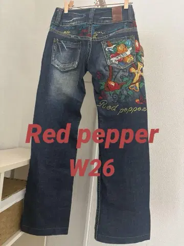 Red pepper 자수 데님 부츠 컷