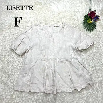 리제타 반팔 블라우스 린넨 100 일본제 플레어 상의 무지 캐주얼
