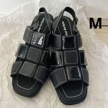 miss horizon 블랙 웨지 샌들 M 사이즈
