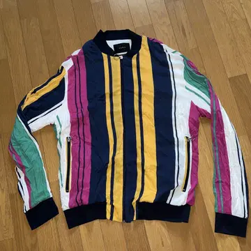 자라 멀티 컬러 스트라이프 점퍼 XL