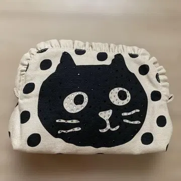 미사용 새상품 택 포함 페브리 고양이 무늬 파우치 메이크업 파우치