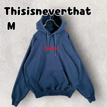 디스이즈네버댓 맨투맨 후디 후드티 자수 로고 네이비 M