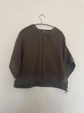다크 브라운 노카라 자켓 메쉬