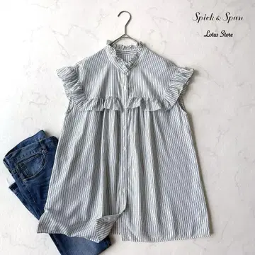 Spick&Span(스픽 앤 스팬) 슬리브리스 블라우스 프릴