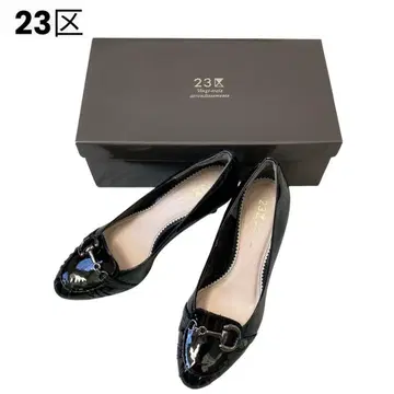 23구 니주산쿠 펌프스 22.5 22 1/2 검정 블랙 힐