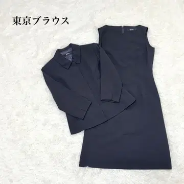 도쿄 블라우스 무토스 셋업 M 자켓 원피스 다크 네이비