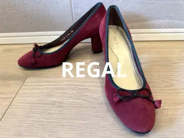 미사용급 REGAL 리본 포함 펌프스 스웨이드