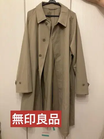 무인양품 베이지 발수 트렌치코트 롱 기장