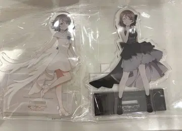 와타나베 요 아크릴 스탠드 블랙 드레스 화이트 드레스 세트 Aqours