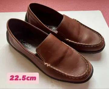 에코 브라운 로퍼 슬립온 22.5cm 소프트 가죽 에코