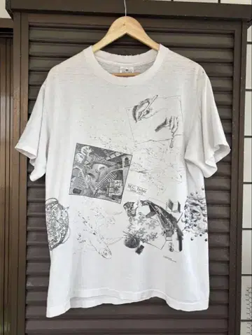 1991 "ANDAZIA" M.C.Escher 프린트 티셔츠