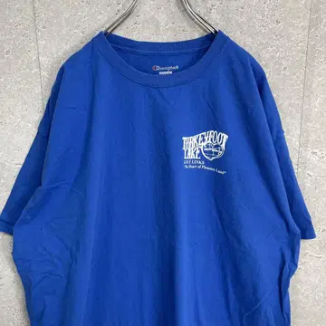 챔피온 블루 프린트 오버 사이즈 티셔츠 2XL