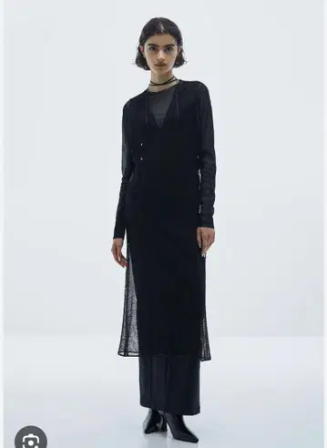 STUDIOUS Waist Cut-Out Mesh Dress 블랙