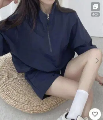 SEN TOKYO 오버 사이즈 하프 지퍼 셋업 바스락 소재