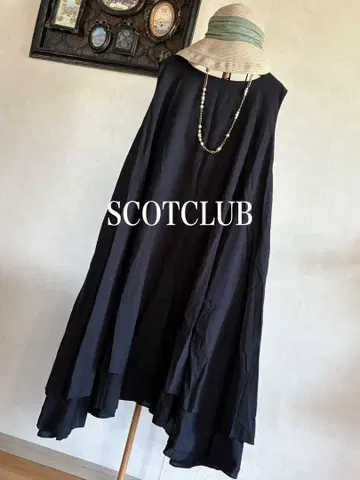 컨디션 최상 SCOTCLUB 밑단 랜덤 슬리브리스 원피스 블랙