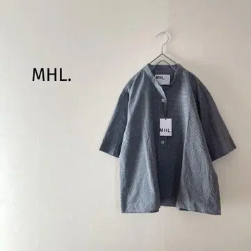 택 포함 새상품 24ss MHL 체크 코튼 블라우스 셔츠