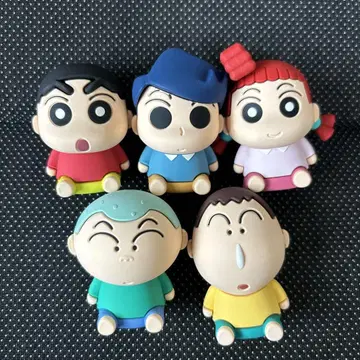 짱구는 못말려 인형 5체 세트 피규어 PVC 소프트 비닐 떡잎마을 방범대