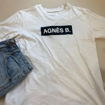 AGNES B. 로고 티셔츠 M 사이즈 화이트