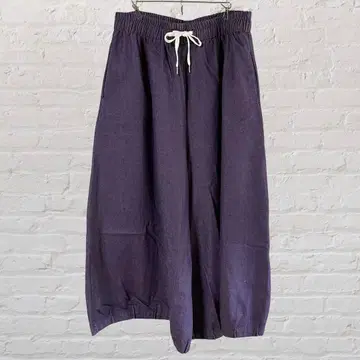 와이드 팬츠 빅 사이즈 캐주얼 팬츠 보라색 2XL 허리밴딩 구제 의류