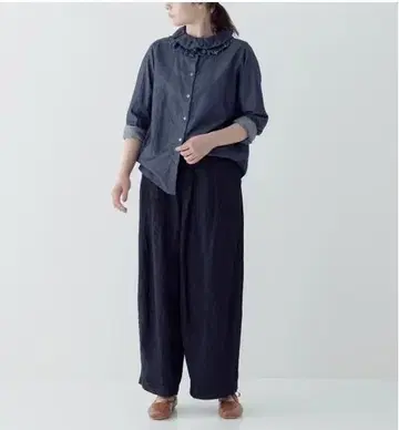 nest robe 코튼 린넨 패티그 데님