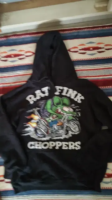 RAT FINK CHOPPERS 블랙 후드티