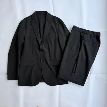 지유 남성용 셋업 수트 슬랙스 드라이 스트레치 자켓 블랙