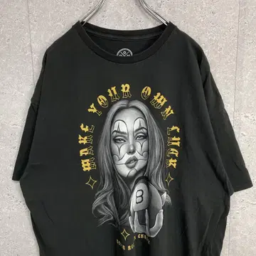 DOM 조커 8볼 프린트 블랙 티셔츠 2XL