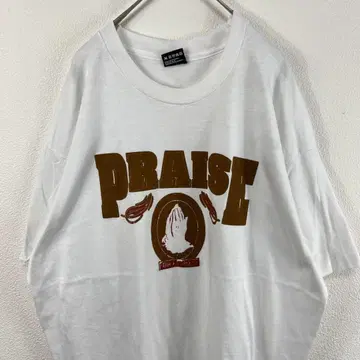 USA제 90s praise 싱글 스티치 티셔츠 화이트 티셔츠 화이트