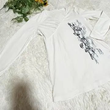 a657 세시카 블루 롱 T 긴팔 비즈 V 넥 캐주얼 비주얼