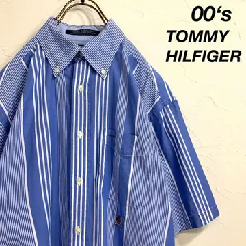새상품급 00s 타미힐피거 멀티 스트라이프 셔츠 플래그