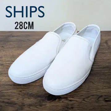SHIPS PIEVE 카프 가죽 슬립온 화이트 43(28cm)