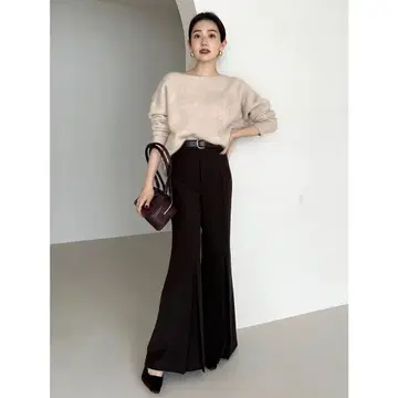 anuans / 더블 크로스 박스 턱 팬츠