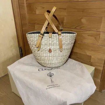 크레도란 CLEDRA 스트로우 바스켓백 베이지 새상품급