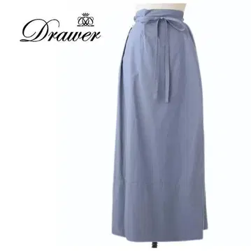 드로어 Drawer 스커트 블루 코튼 맥시 스커트 스카이블루