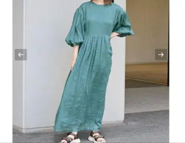 택 포함 IENA 라미 볼륨 슬리브 원피스