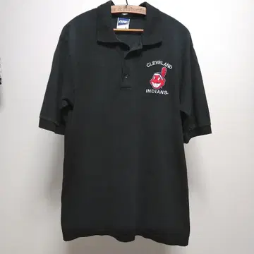 인디언스 피케 셔츠 빈티지 레어 BIKE L MLB