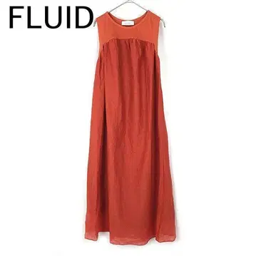 플루이드 FLUID 롱 원피스 슬리브리스 절개 주홍색 빨간색 계열