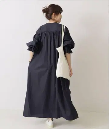 spick and span 개더 슬릿 셔츠 원피스