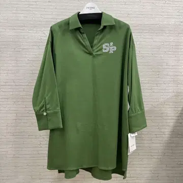 PICONE 올리브 그린 V넥 폴로 셔츠