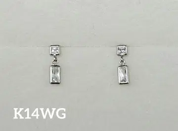 K14WG 다이아몬드 컷 크리스탈 귀걸이
