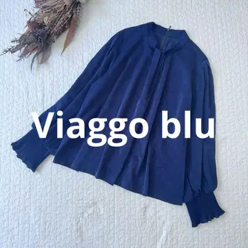 Viaggo blu 비아지오 블루 블라우스 플리츠 슬리브 M