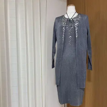 스페치오 키라키라 스팽글 원피스 가디건 셋업