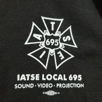 기업 기업 로고 IATSE LOCAL 제작 음향 비디오 티셔츠 구제 의류