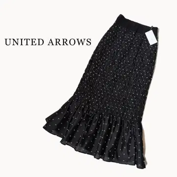 유나이티드 애로우즈 UNITED ARROWS 블랙 셔링 스커트