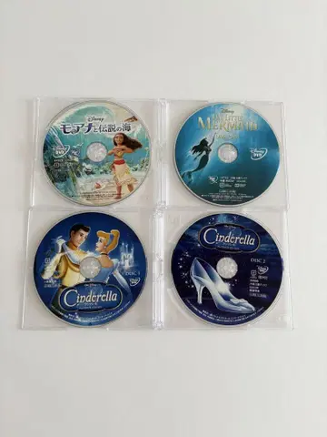 디즈니 DVD 3종 세트 모아나 인어공주 신데렐라